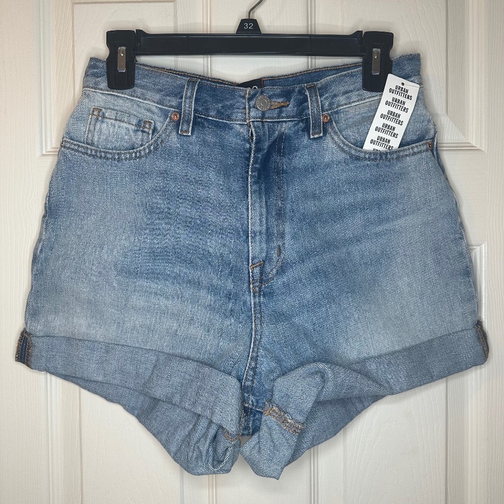 BDG Light Wash High-Waisted Denim Shorts
